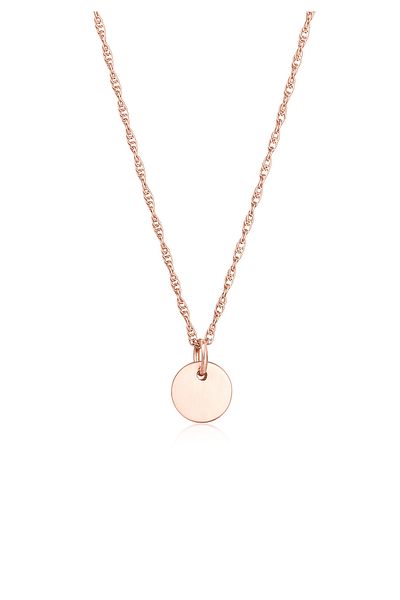 ELLI Halskette Damen Runder Plättchen Anhänger Aus 925 Sterling Silber