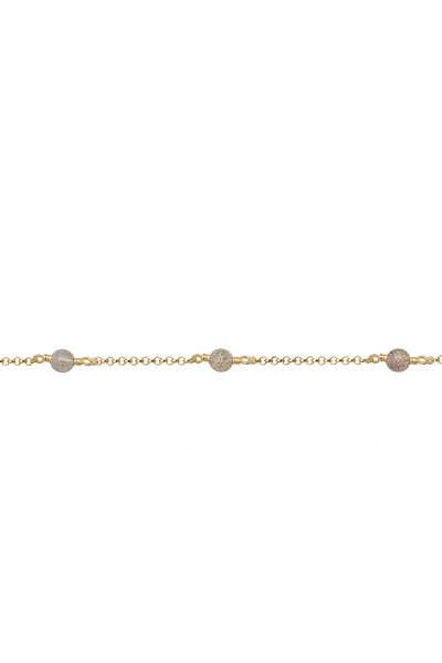 ELLI Náhrdelník pro ženy - obojkový rám, řetízek a labradoritové kuličky, Boho 925 Silver
