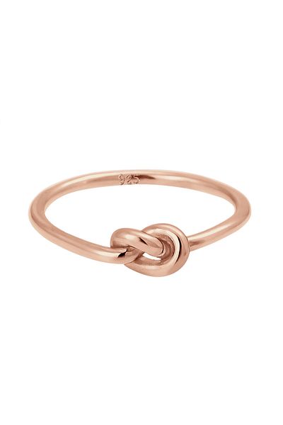 ELLI Damenring aus 925er-Sterlingsilber mit zartem Wasserzeichen – Knoten-Design