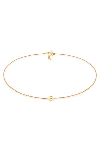 ELLI Halskette Choker Peace Symbol Frieden 925 Silber