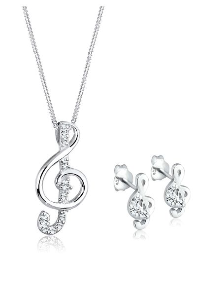 ELLI Schmuckset 925 Sterling Silber Musik Kristalle