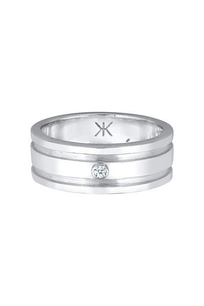 KUZZOI Yüzük Herren Bandring Massiv Diamant 925 Silber