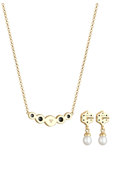 ELLI Schmuckset Perle Kristalle 925 Silber