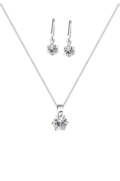 ELLI Schmuckset 925 Ayar Gümüş Kristal