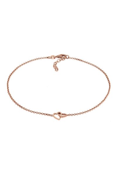 ELLI Fußschmuck Herz Herz Liebe Verschlungen 925 Silber