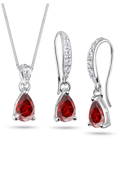 ELLI Schmuckset Tropfen Zirkonia 925 Sterling Silber