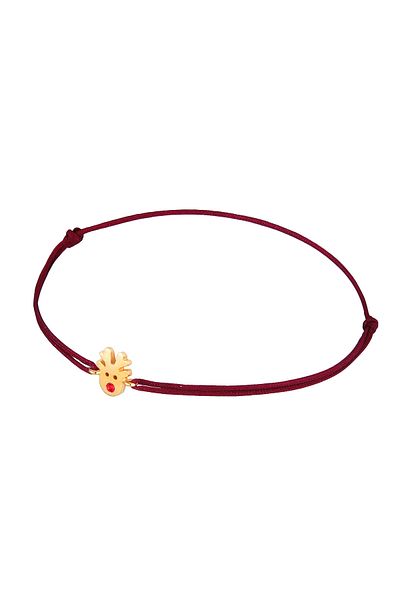 ELLI Armband Rentier X-Mas Nylon Rot 925 Silber