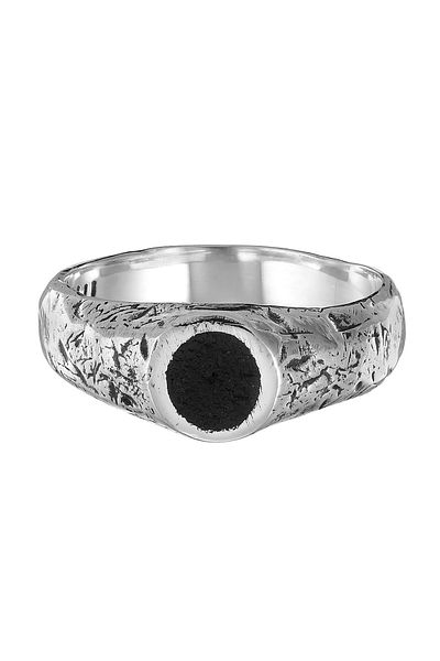 HAZE & GLORY Ring Siegelring Lava Mount Agung 925 Silber