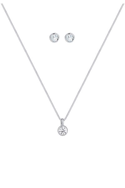 ELLI Schmuckset Basic Elegant Kristal 925 Gümüş