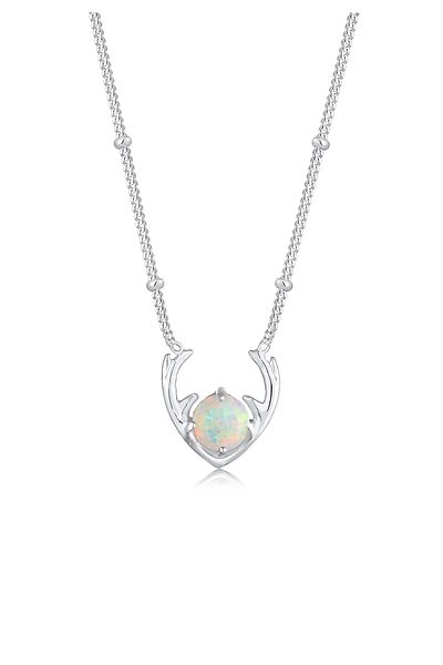 ELLI Halskette Synthetischer Opal Rentier Geweih 925 Silber