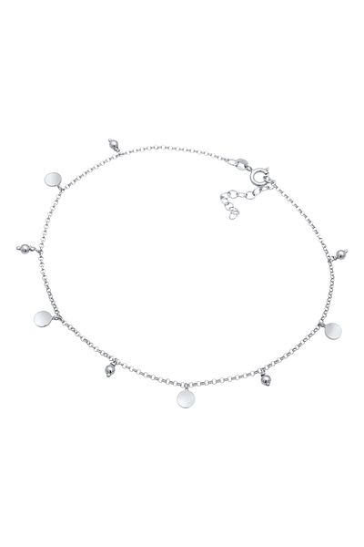 ELLI Fußschmuck Plättchen Kugel Boho Style 925 Gümüş