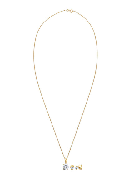 ELLI Schmuckset Zirkonya 585 Gelbgold