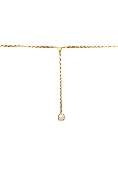 ELLI Halskette Halskette Gerdanlık Y-kette Solitär Rosa Quarz 925 Gümüş