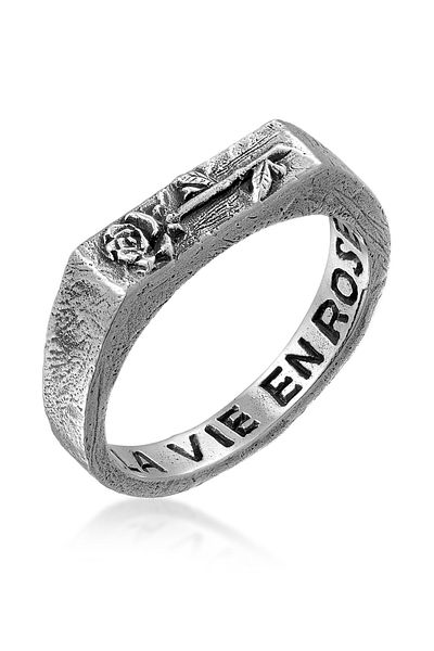 HAZE & GLORY Ring Siegelring - La vie en rose 925 Gümüş