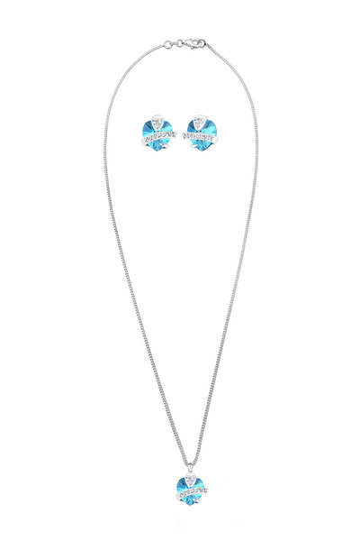 ELLI Schmuckset Herz Glamourös Kristalle 925 Gümüş