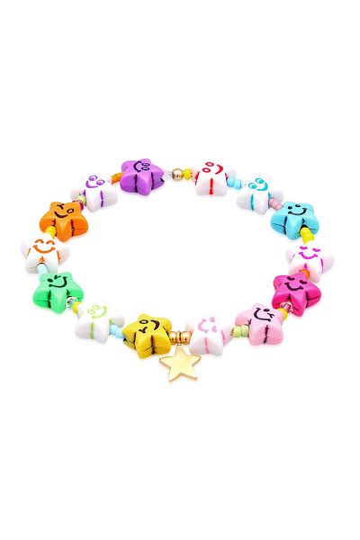 ELLI Damenarmband - Hundert Sterne Farbe, Nylon Glas Kristall 925 Sterling Silber Gold P