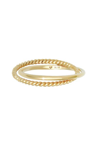 ELLI Ring Damen Wickel Klassisch Filigran Gedreht Trend Aus 925 Sterling Silber