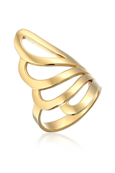Nenalina Ring Damen Statement Basic Wave Geo aus 925 Sterling Silber