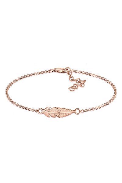 ELLI Damen-Feder-Halskette – Festival Boho Basic, Armband aus 925er Sterlingsilber