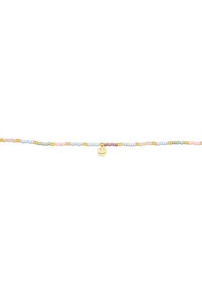 ELLI Halskette Glas Silber Beads Smiley 925 Silber