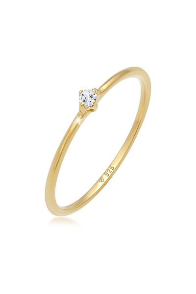 ELLI Premium-Damenring – Solitaire, elegantes Wasserzeichen, Topas-Edelstein, 925er Sterlingsilber