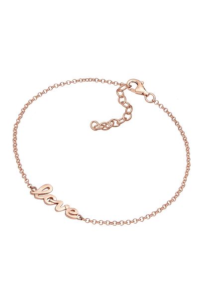 ELLI Bracelet Love-schriftzug 925 Sterling Silber Rosegold