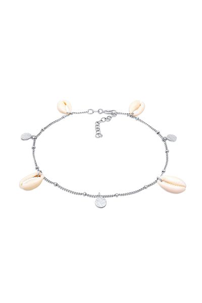 ELLI Fußschmuck Plättchen Kauri Muschel Maritim 925 Silber