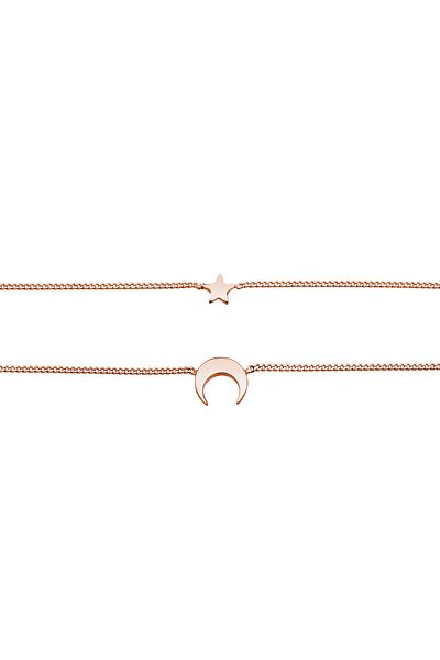 ELLI Halskette Layer Choker Astro Halbmond Sterne 925 Silber