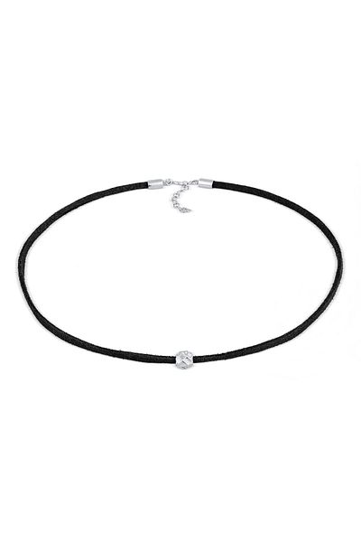 ELLI Halskette Choker Velour Leder Bead Trend 925 Silber