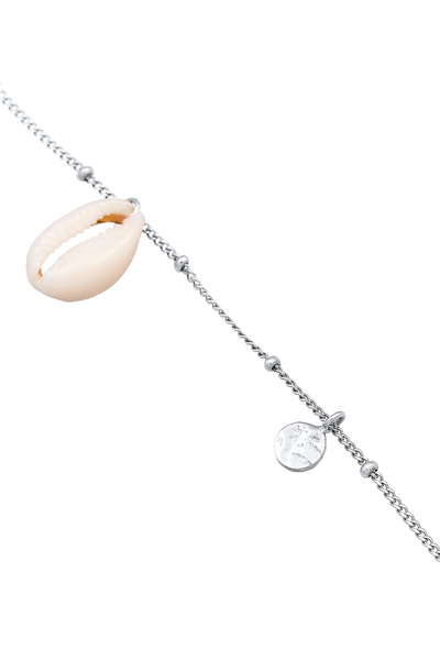 ELLI Fußschmuck Plättchen Kauri Muschel Maritim 925 Silber