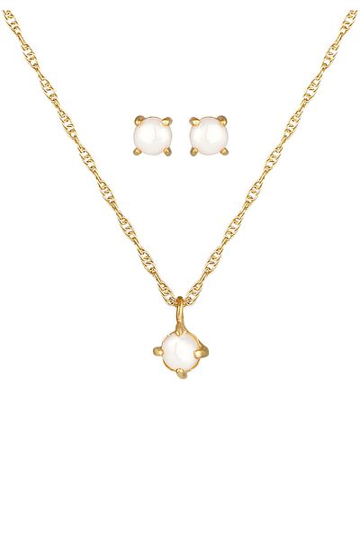 ELLI Schmuckset Kette Ohrstecker Süßwasserzuchtperlen 925 Silber