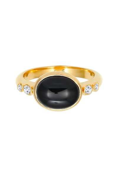 ELLI Ring Frau Cocktail Onyx Topas Edelstein 925 Sterling Silber