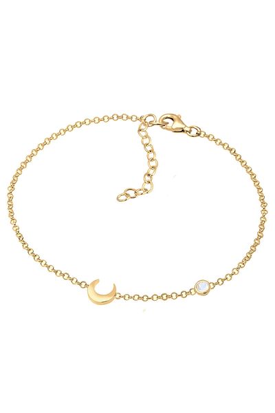 ELLI Damen-Armband mit Halbmond- und Sternzeichen – vergoldetes Armband aus 925er Sterlingsilber