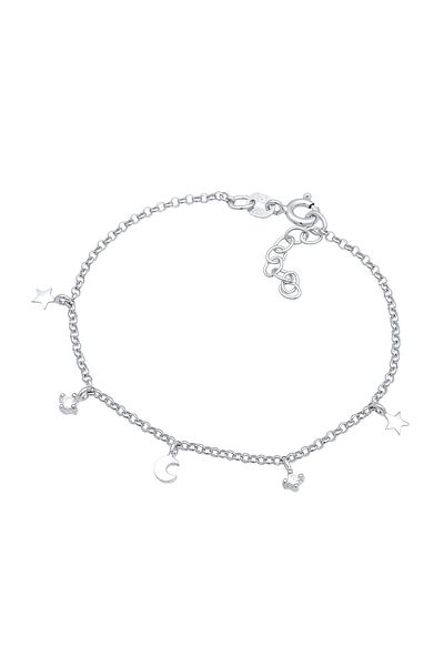 ELLI 925 Silber Kinder Stern Mond Zirkonia Armband