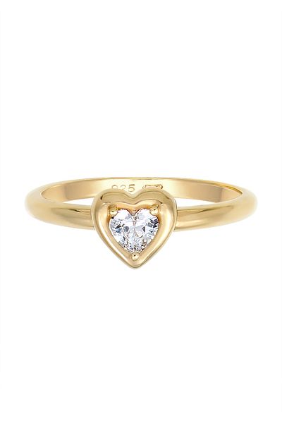 ELLI Ring Herz Liebe Verlobung Zirkonia Kristall 925 Silber