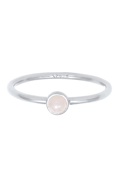 ELLI Ring Stapel Rosenquarz Edelstein 925er Silber vergoldet