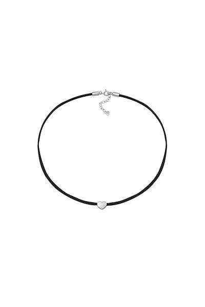 ELLI Halskette Choker Herz Satinband 925 Silber