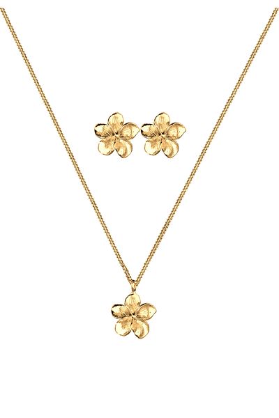 ELLI Schmuckset Frangipani Blüte 925 Ayar Gümüş