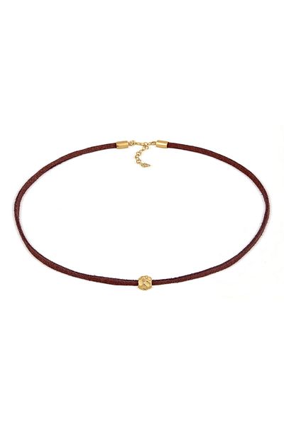 ELLI Halskette Choker Velour Leder Bead Trend 925 Silber