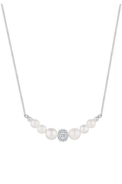 ELLI Halskette Synthetische Perlen Elegant 925 Silber