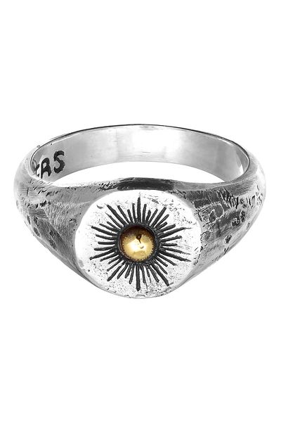 HAZE & GLORY Ring Siegelring - Sun Lover Sonnen Motiv 925 Silber