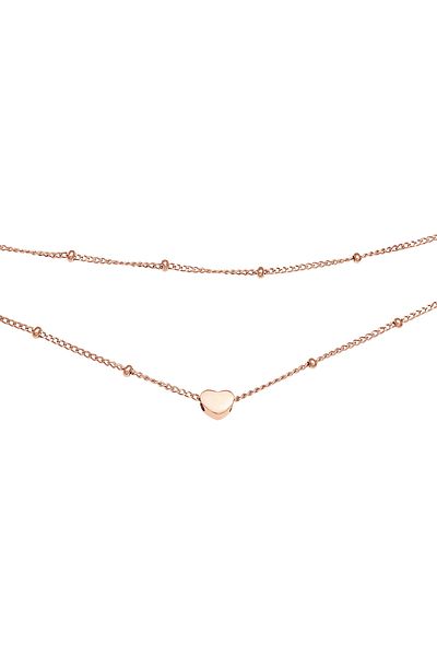 ELLI Halskette Damen Choker Layering Look Herz Trend aus 925 Sterling Silber