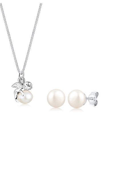 ELLI Schmuckset Engel Silber Süßwasserzuchtperle