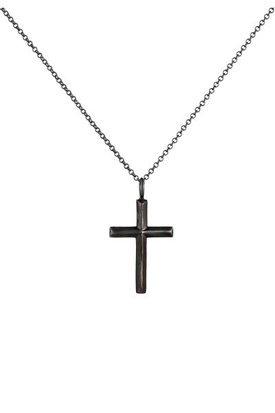 KUZZOI Halskette Herren Erbskette Kreuz Oxidiert Massiv 925 Silber