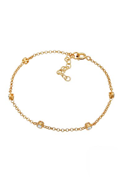 ELLI Zartes Armband aus 925er Karbon-Sterlingsilber, zart, 57 x 11 mm, mit glitzernden Kristallen