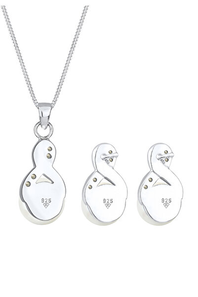 ELLI Schmuckset Infinity Perlen Kristal 925 Gümüş