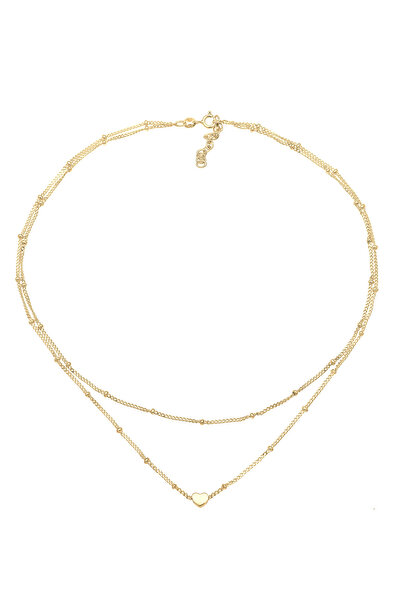 ELLI Choker pentru femei - Layer Look Heart Trend, argint 925