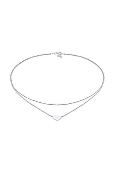 ELLI Herz Trend 925 stříbrný s chokerovou vrstvou ve vzhledu Halskette