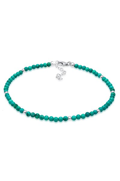 Nenalina Fußschmuck Howlith Kugeln Türkis Sommer Strand 925 Silber
