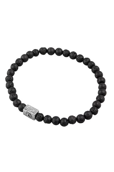 HAZE & GLORY Heilige Sonnenperle aus 925er Silber – Lava Perlen-Armband